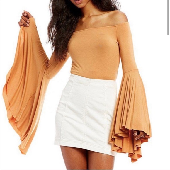 Free People Off the Shoulder Flare Top XS - Picture 2 of 6